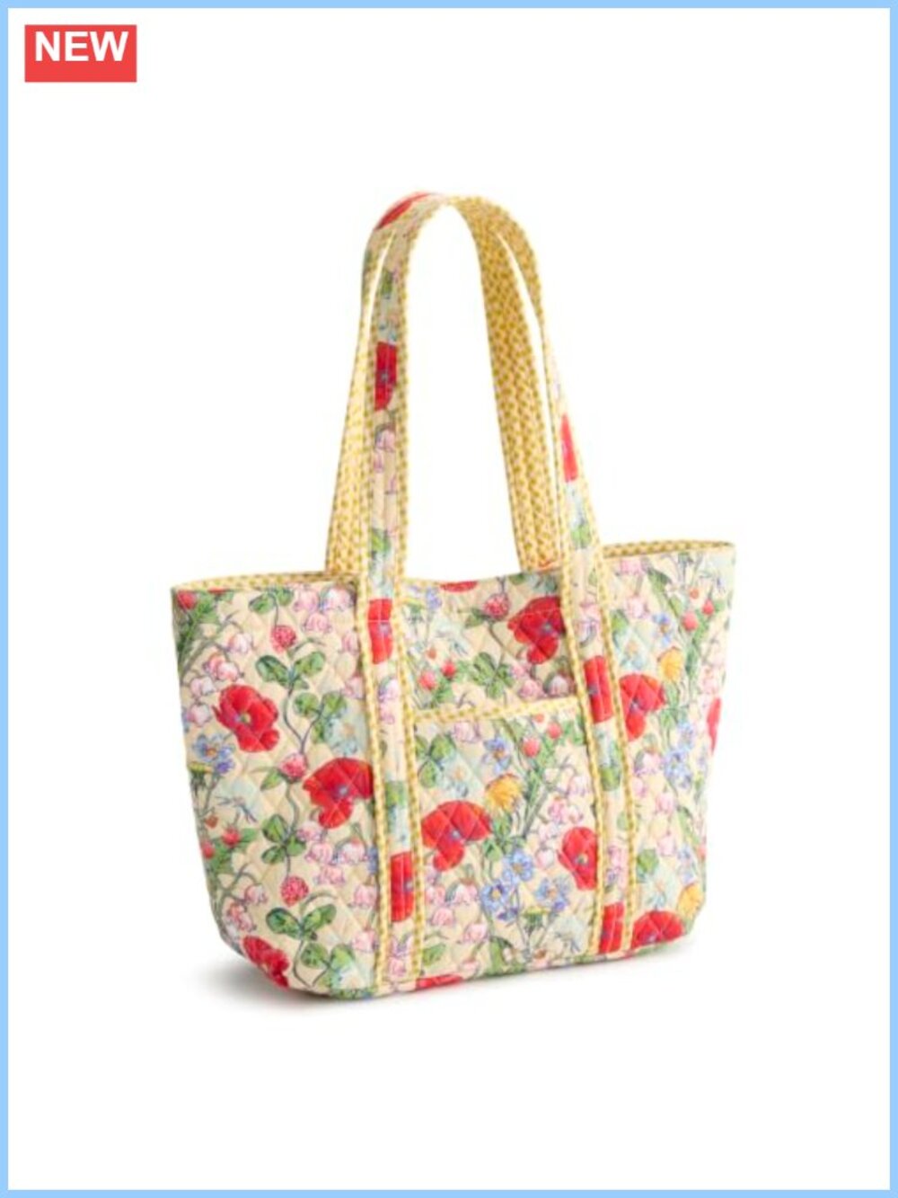 Vera Bradley Women's Premium Cotton Reversible Tote Bag 14x13x6.5
